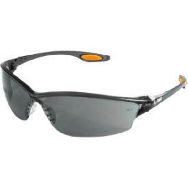 Mcr Safety MCR Safety LW212 Law® 2 Safety Glasses, Orange Temple Inserts, Gray Lens LW212